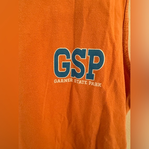 Comfort colors orange tank top, size medium, Garner State Park Logo - Picture 3 of 4